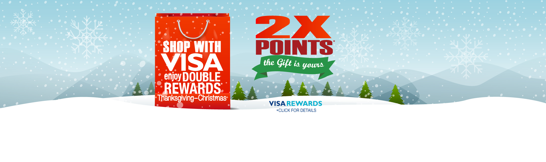 2X Holiday Visa Rewards Points